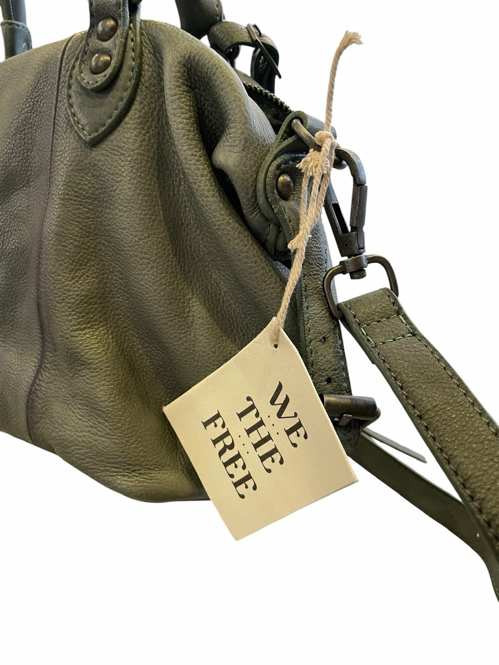 Free People Baby Emerson Olive Green Leather Shoulder Bag - Picture 9 of 12